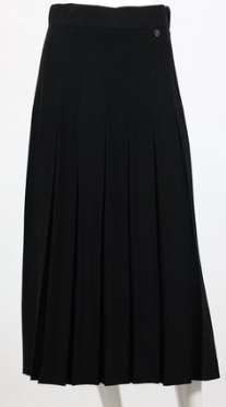 LILIA  WHISPERS - Pleated Woollen Stretch Skirt