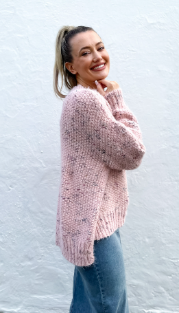 Fria - MELANGE WAFFLE KNIT JUMPER