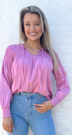 Fria - VISCOSE SHIRRING DETAIL BLOUSE
