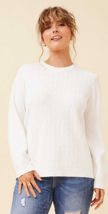 Caroline Morgan - LONG SLEEVE MINI DIAMOND PATTERN KNIT JUMPER
