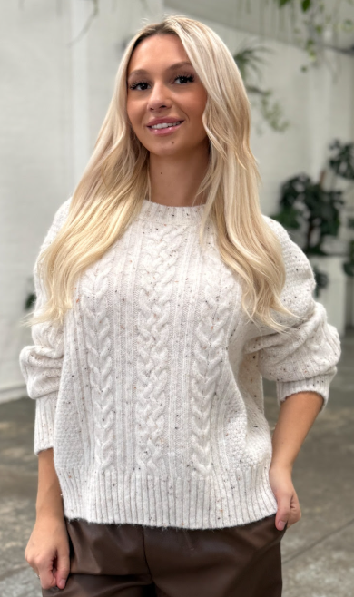 Fria - MELANGE CABLE KNIT JUMPER