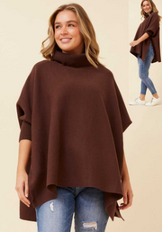 Caroline Morgan - RIBBED COWL NECK OVERSIZED KNIT PULLOVER