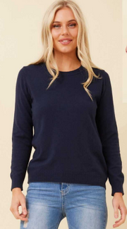 Caroline Morgan - ROUND NECK LONG SLEEVE PULLOVER