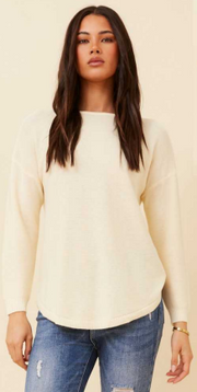Caroline Morgan - LONG SLEEVE PEARL  PULLOVER