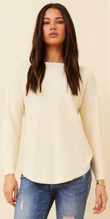 Caroline Morgan - LONG SLEEVE PEARL  PULLOVER