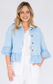 Jolie Saule - FRILL TRIM DENIM JACKET