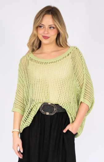 Willow Tree - OPEN WEAVE KNIT COTTON JUMPER