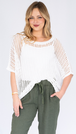 Willow Tree - OPEN WEAVE KNIT COTTON JUMPER