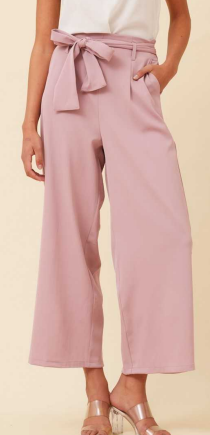 Caroline Morgan - LONG WIDE LEG PAPERBAG WAIST PANT WITH TIE