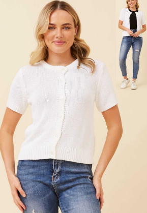 Caroline Morgan - SHORT SLEEVE CARDIGAN