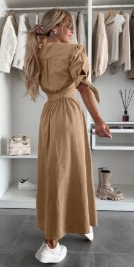 Mutig Fashion - DENIM V-NECK MIDI DRESS