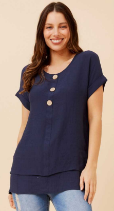 Caroline Morgan - SHORT SLEEVE TOP FEATURING 3 BUTTONS TO FRONT
