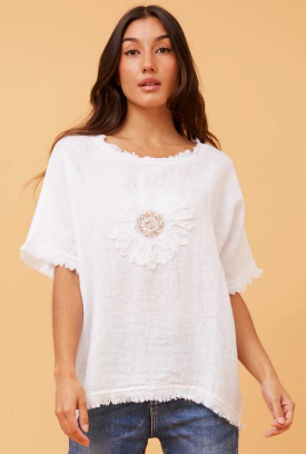 Bottega Moda - FLOWER PATCHWORK SHORT SLEEVE TOP