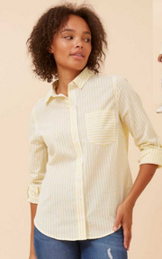 Caroline Morgan - LONG SLEEVE STRIPED  COTTON SHIRT