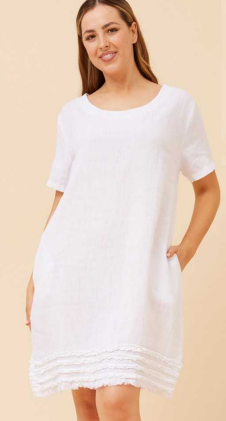 Bottega Moda - ITALIAN LINEN KNEE LENGTH DRESS Grindelwald Boutique & Emporium Bottega Moda - ITALIAN LINEN KNEE LENGTH DRESS Grindelwald Boutique & Emporium