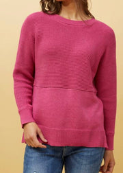Caroline Morgan - Rib Stitch Pullover with side Zips