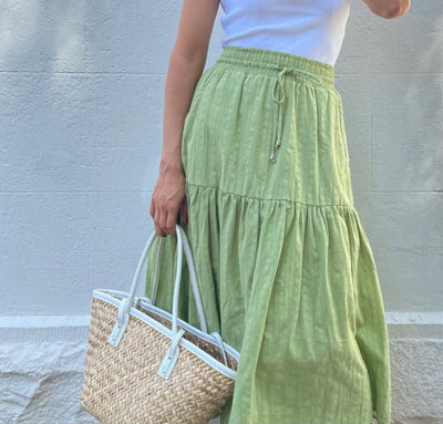 Fria - Textured Cotton Tier Skirt