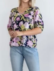 Willow Tree - Short Sleeve Floral Top